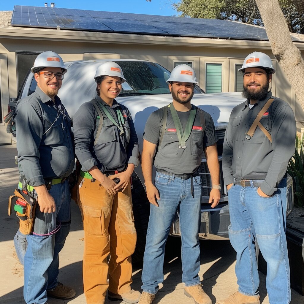 Solar Panels Dallas employees and workers getting ready for a Residential Install in Dallas Texas
